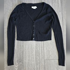 URBAN REVIVO Sheer Black Summer Cardigan